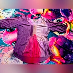 Pink and purple boho shirt